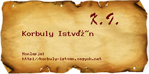 Korbuly István névjegykártya