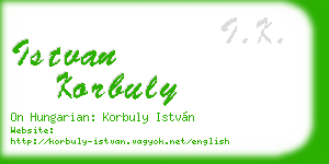 istvan korbuly business card
